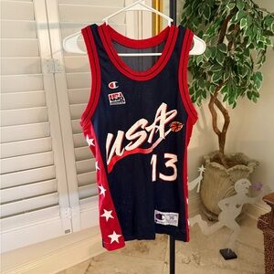 Shaquille O’Neal #13 Team USA NBA Jersey 90’s Vintage Excellent! Youth 36 Large